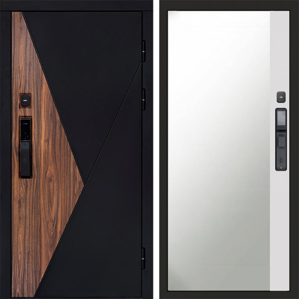 Входная дверь Termo-Door Смарт Матрикс - Зеркало Фацет Белый софт