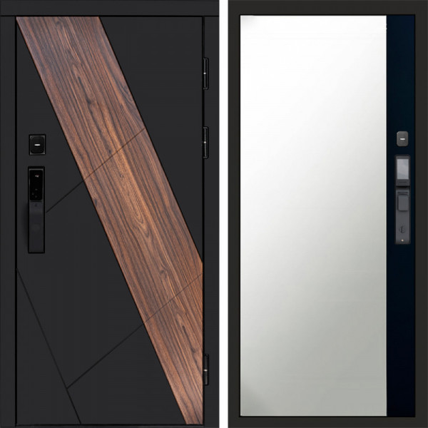 Входная дверь Termo-Door Смарт Нова - Зеркало Фацет Черный кварц