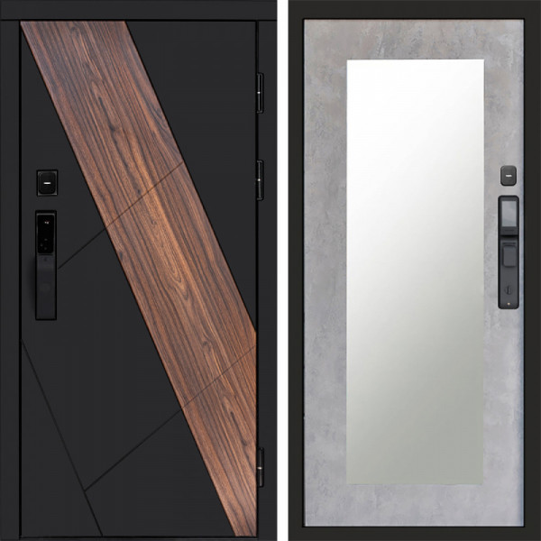 Входная дверь Termo-Door Смарт Нова - Зеркало Триумф бетон светлый