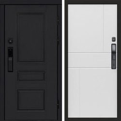 Входная дверь Termo-Door Смарт Орегон Black - Горизонт белый