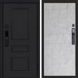 Входная дверь Termo-Door Смарт Орегон Black - Горизонт бетон светлый