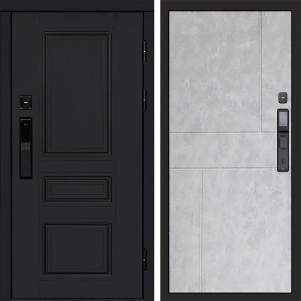 Входная дверь Termo-Door Смарт Орегон Black - Горизонт бетон светлый