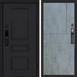 Входная дверь Termo-Door Смарт Орегон Black - Горизонт бетон темный