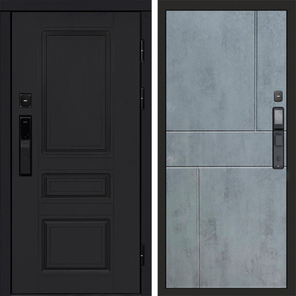 Входная дверь Termo-Door Смарт Орегон Black - Горизонт бетон темный