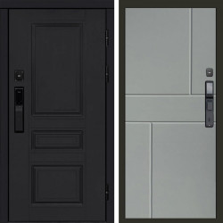 Входная дверь Termo-Door Смарт Орегон Black - Горизонт Grey софт