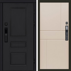Входная дверь Termo-Door Смарт Орегон Black - Горизонт Слоновая кость