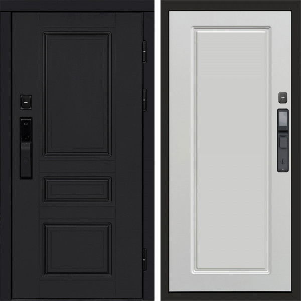 Входная дверь Termo-Door Смарт Орегон Black - Гранд Белый софт