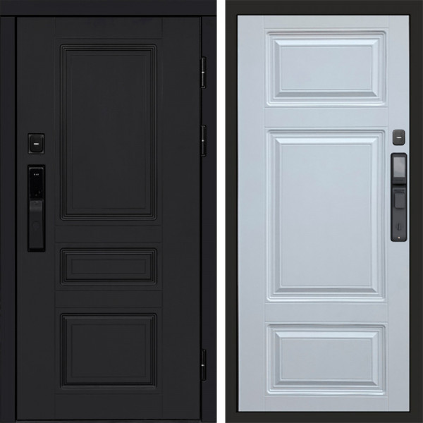 Входная дверь Termo-Door Смарт Орегон Black - Лион Белый софт