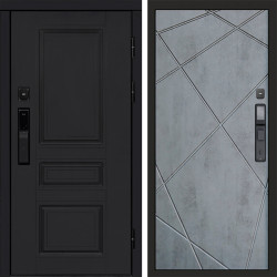 Входная дверь Termo-Door Смарт Орегон Black - Лучи бетон темный