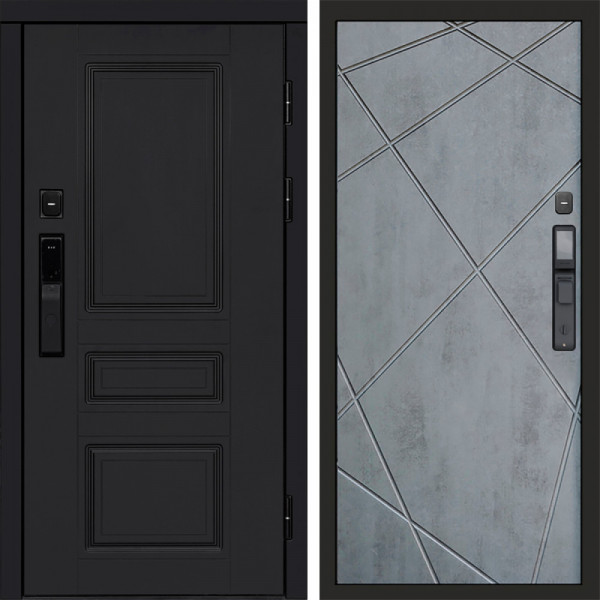 Входная дверь Termo-Door Смарт Орегон Black - Лучи бетон темный