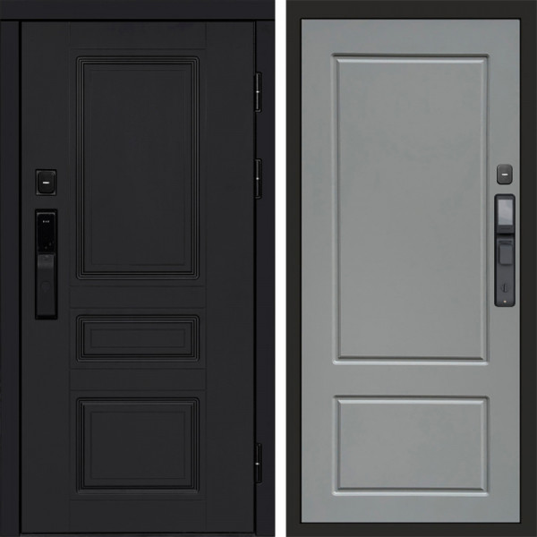 Входная дверь Termo-Door Смарт Орегон Black - Марсель Grey софт