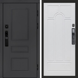 Входная дверь Termo-Door Смарт Орегон Графит - Арка белое дерево