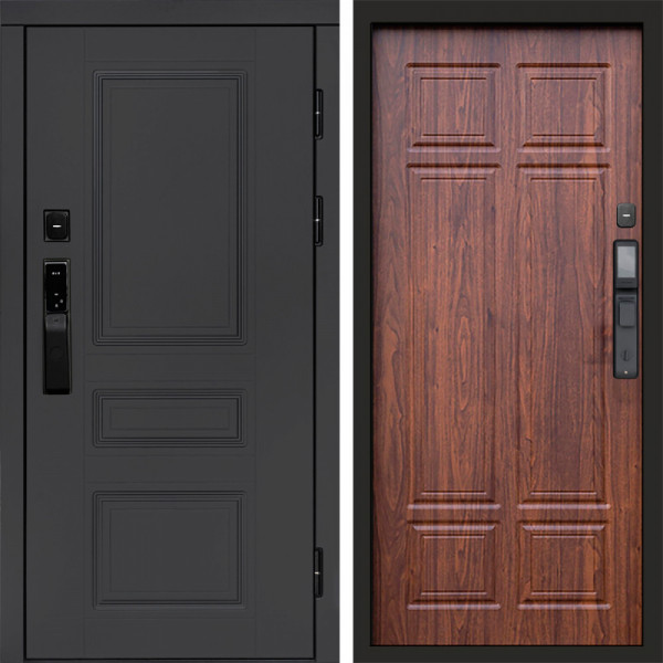 Входная дверь Termo-Door Смарт Орегон Графит - Без серии Орех премиум