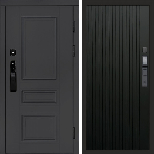 Входная дверь Termo-Door Смарт Орегон Графит - Flat Черный кварц