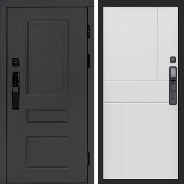 Входная дверь Termo-Door Смарт Орегон Графит - Горизонт белый