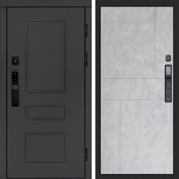 Входная дверь Termo-Door Смарт Орегон Графит - Горизонт бетон светлый