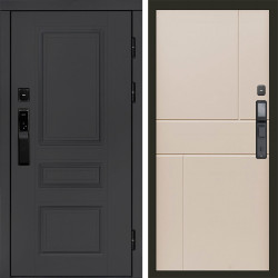 Входная дверь Termo-Door Смарт Орегон Графит - Горизонт Слоновая кость