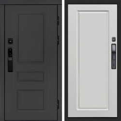 Входная дверь Termo-Door Смарт Орегон Графит - Гранд Белый софт