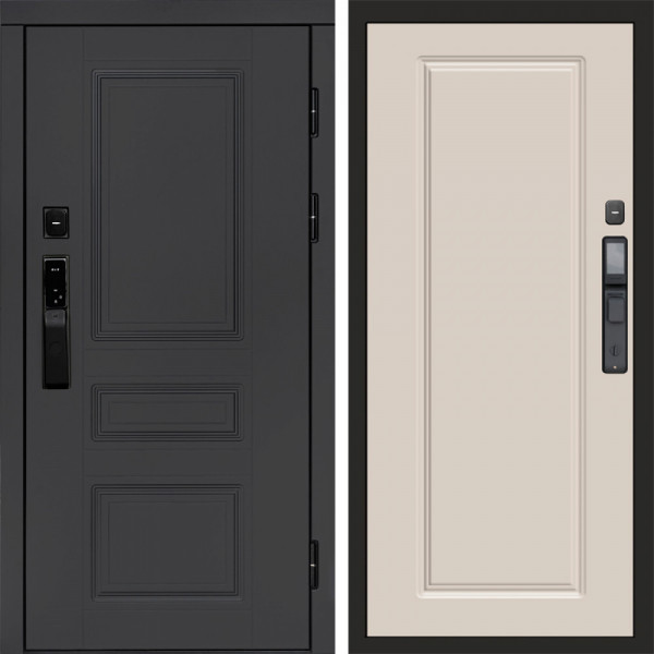 Входная дверь Termo-Door Смарт Орегон Графит - Гранд Слоновая кость