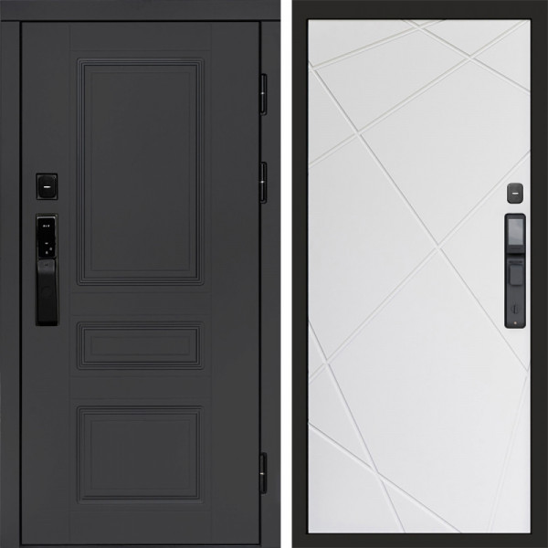 Входная дверь Termo-Door Смарт Орегон Графит - Лучи белый