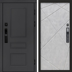 Входная дверь Termo-Door Смарт Орегон Графит - Лучи бетон светлый
