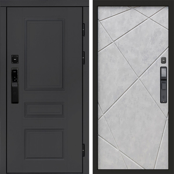 Входная дверь Termo-Door Смарт Орегон Графит - Лучи бетон светлый