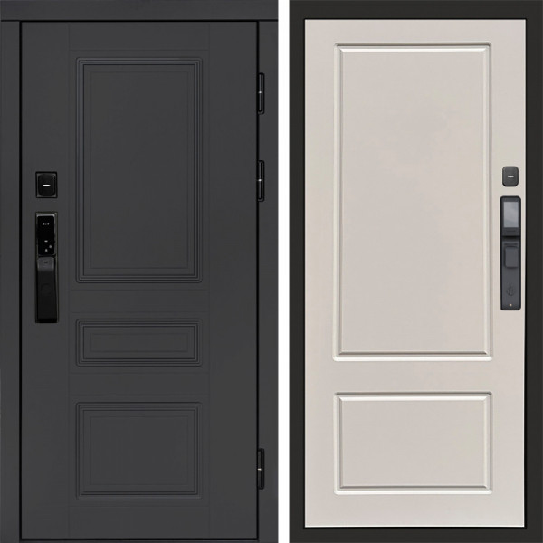 Входная дверь Termo-Door Смарт Орегон Графит - Марсель Слоновая кость