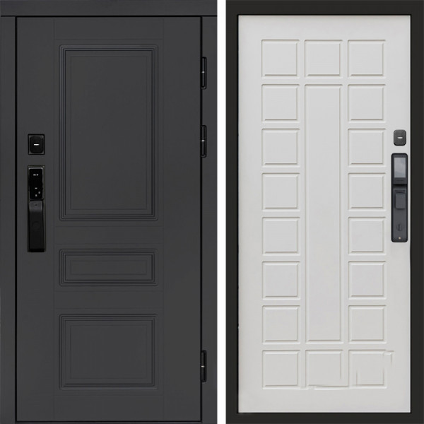 Входная дверь Termo-Door Смарт Орегон Графит - Престиж бежевый матовый