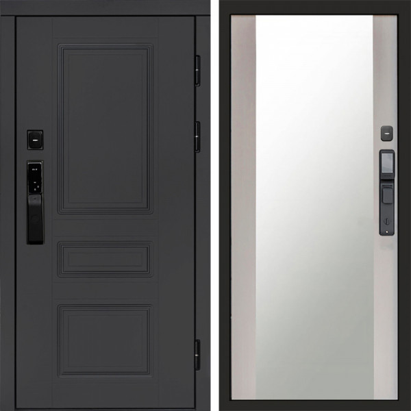 Входная дверь Termo-Door Смарт Орегон Графит - Зеркало лиственница