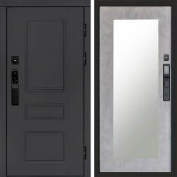 Входная дверь Termo-Door Смарт Орегон Графит - Зеркало Триумф бетон светлый