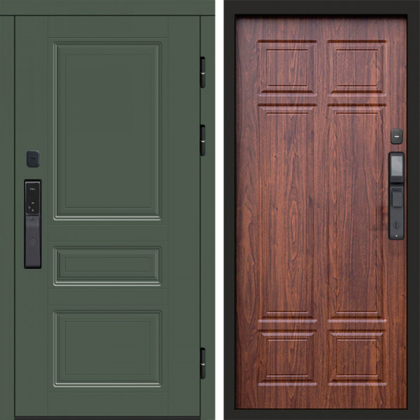 Входная дверь Termo-Door Смарт Орегон Green - Без серии Орех премиум
