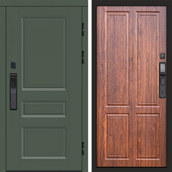 Входная дверь Termo-Door Смарт Орегон Green - Без серии Орех стандарт