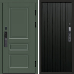 Входная дверь Termo-Door Смарт Орегон Green - Flat Черный кварц