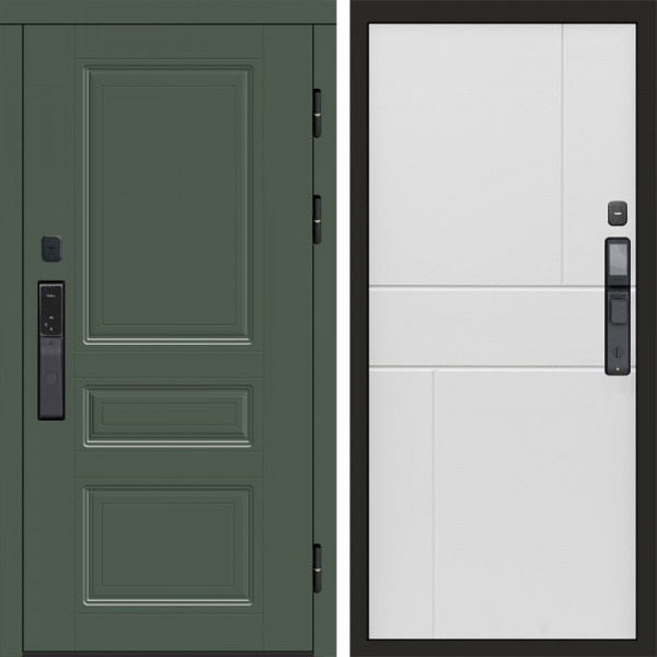 Входная дверь Termo-Door Смарт Орегон Green - Горизонт белый