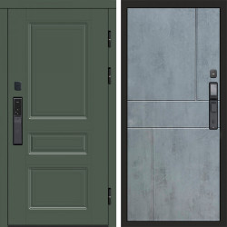 Входная дверь Termo-Door Смарт Орегон Green - Горизонт бетон темный