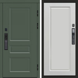 Входная дверь Termo-Door Смарт Орегон Green - Гранд Белый софт