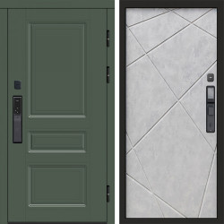 Входная дверь Termo-Door Смарт Орегон Green - Лучи бетон светлый