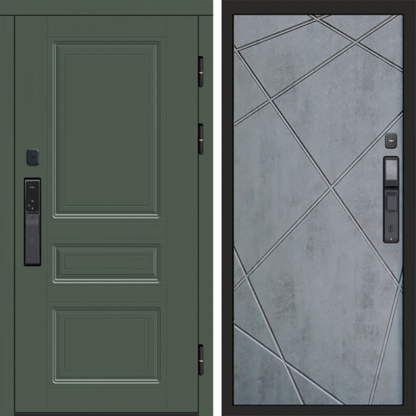 Входная дверь Termo-Door Смарт Орегон Green - Лучи бетон темный