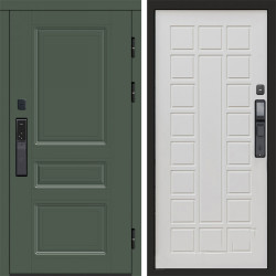 Входная дверь Termo-Door Смарт Орегон Green - Престиж белое дерево