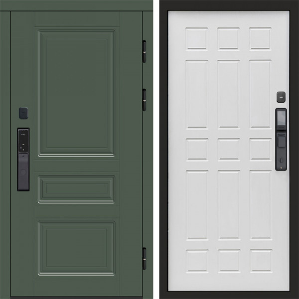 Входная дверь Termo-Door Смарт Орегон Green - Спарта белое дерево