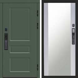 Входная дверь Termo-Door Смарт Орегон Green - Зеркало белый софт