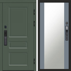 Входная дверь Termo-Door Смарт Орегон Green - Зеркало Grey Софт
