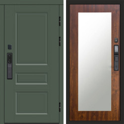 Входная дверь Termo-Door Смарт Орегон Green - Зеркало Триумф дуб