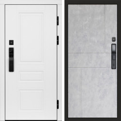 Входная дверь Termo-Door Смарт Орегон White - Горизонт бетон светлый