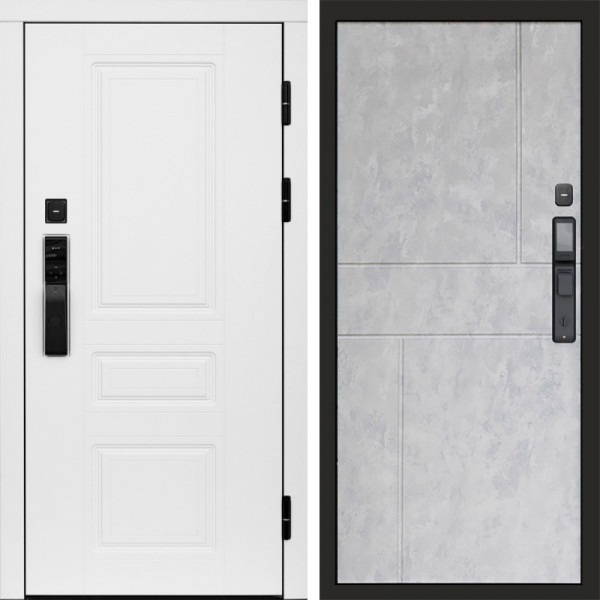 Входная дверь Termo-Door Смарт Орегон White - Горизонт бетон светлый