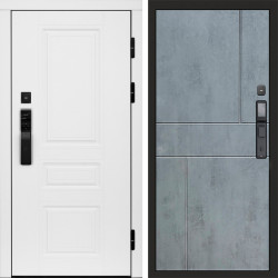 Входная дверь Termo-Door Смарт Орегон White - Горизонт бетон темный