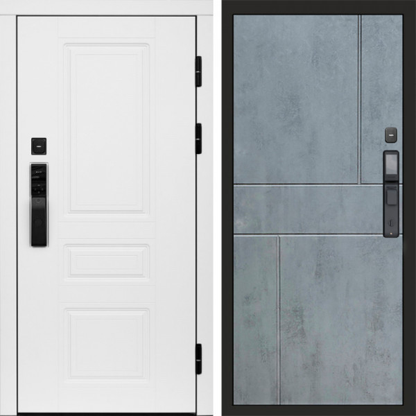 Входная дверь Termo-Door Смарт Орегон White - Горизонт бетон темный