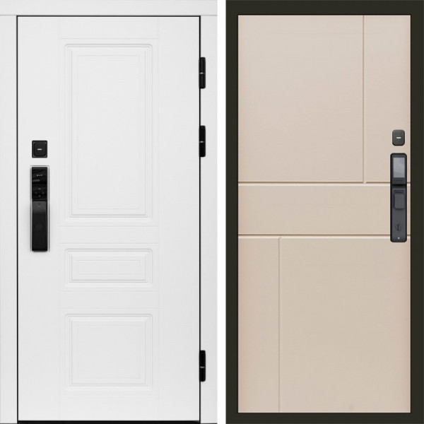 Входная дверь Termo-Door Смарт Орегон White - Горизонт Слоновая кость
