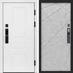 Входная дверь Termo-Door Смарт Орегон White - Лучи бетон светлый