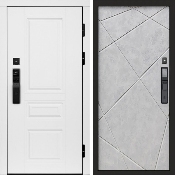 Входная дверь Termo-Door Смарт Орегон White - Лучи бетон светлый